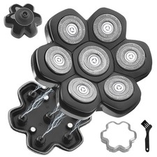 7 Blade Floating Replacement Shaving Head, Universal Washable Shaver Black