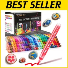 120-Piece Acrylic Marker Set - Metallic & Blink
