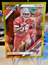2019 Jamel Dean Panini Donruss Press Proof Gold /50 Rookie Card #285 Buccaneers. rookie card picture