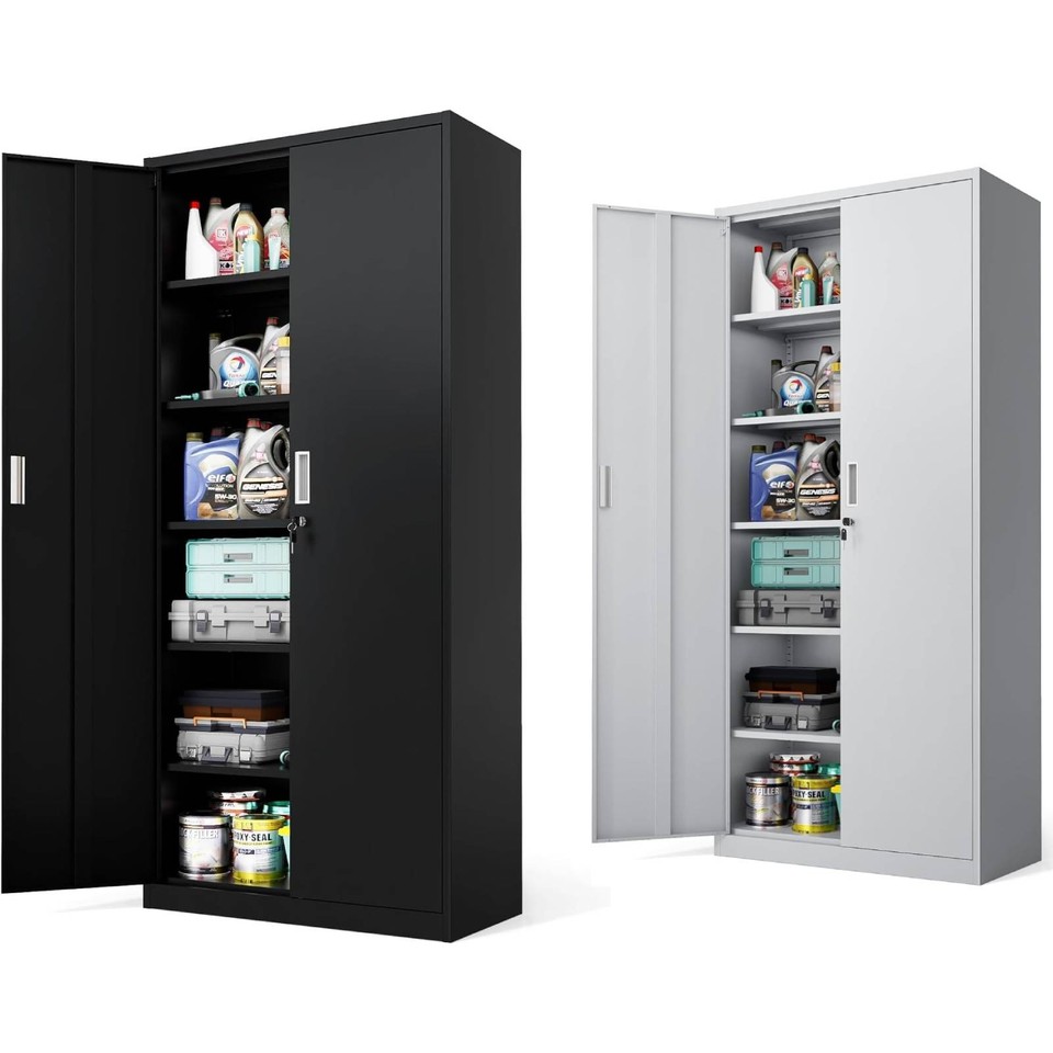 Steel Filing Storage Rack Tall Metal Filing Cabinet Modern Storage Cupboard 5 Tier Shelf File ...