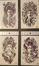 4 Sheets Premium Quality Middle Half Arm Temporary Tattoos For Men Women 112
