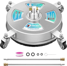 Tool Daily 14” Pressure Washer Surface Cleaner, Stainless 14 Inch, Silver 