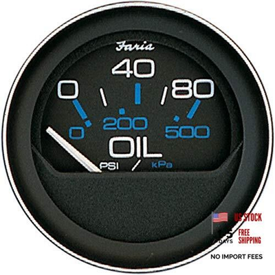 #ad Faria Beede Instruments Faria Beede 13002 Coral Oil Pressure Gauge 80 PSI $57.90