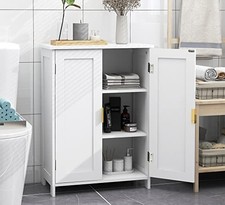 Bathroom Storage Cabinet with 2 Doors, Freestanding - Towel Cabinet for White