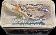 Ralph McQuarrie RARE Signed Star Wars 1996 Metal Collector Card Box BAS