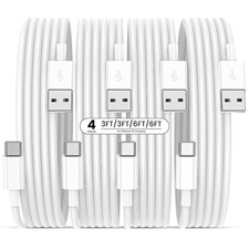 USB to USB C Cable with Carplay, 4-Pack, 3FT 6FT USBA to Type C Fast Charging