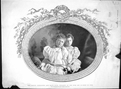 Original Old Antique Print 1903 Lady Alexandra Maud Duff Children Duke Fife