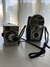 Lot 2 Vtg Kodak Brownie Cameras Flash 20 8 Movie Made In USA Blue For parts