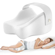 Knee Pillow for Side Sleepers, Memory Foam Leg Pillow for Side Sleeping, Adju...