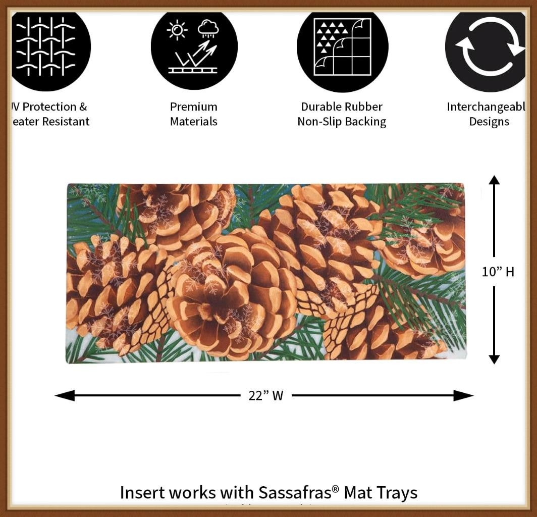 EVERGREEN SASSAFRAS MAT INSERT * WINTER PINE CONES * CHANGEBLE SWITCH MAT -  NEW
