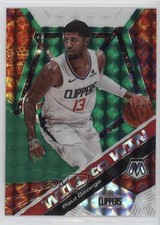2019-20 Panini Mosaic Will to Win Green Mosaic Prizm Paul George #18 3k6