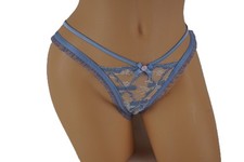 .VICTORIA'S SECRET FOR LOVE LEMONS RUFFLED TRIM THONG PANTY