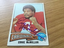 1975 Topps Ernie McMillan Autographed Football Card Cardinals Illinois