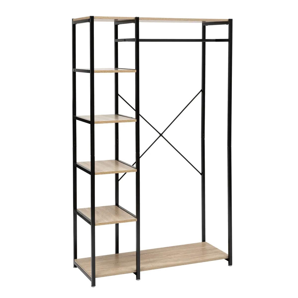 Penderie à 5 étagères 170cm style industriel pour organiser votre chambre