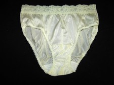 NWOT Vintage Vassarette Sz 5 Ivory nylon lace Bikini panties