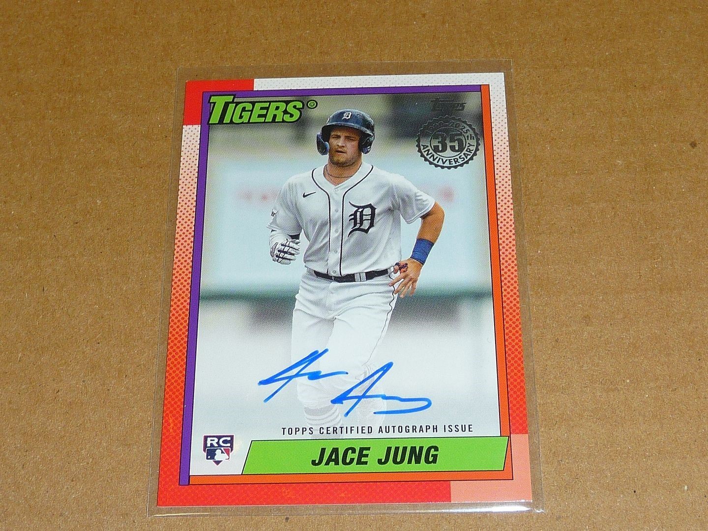 2025 Topps 1990 JACE JUNG AUTOGRAPH/AUTO TIGERS B808