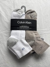 Calvin Klein Cushion Quarter Cut Men Socks, shoe SZ 7-12 6 Pair
