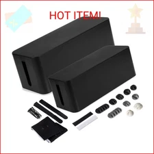 Iron Forge Cable Cable Management Box, 2 Pack - Cord Organizer and Hider for Wir