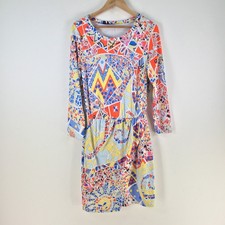 Wild lillies dress womens 12 pencil multicolour geometric long sleeve 116055