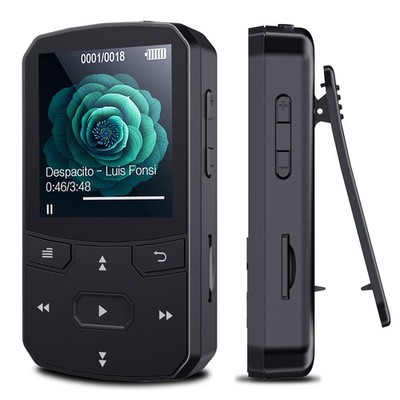 RUIZU 64GB Clip MP3 Player with Bluetooth 5.3, Portable Music Black
