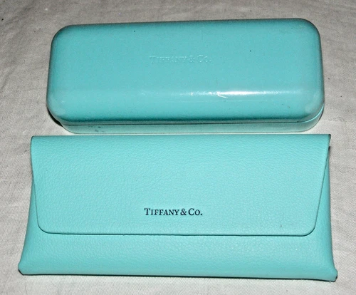 VINTAGE LOT OF 2 - TIFFANY & C0. CLAM SHELL AND SOFT CASE-HINGED EYE GLASS CASES