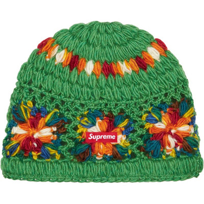 Supreme Crochet Beanie Green SS25 Handknit Wool Box Logo | eBay