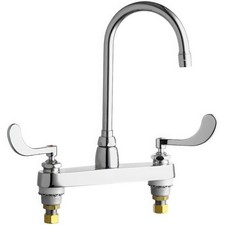CHICAGO FAUCETS 1100-GN2AE3XKABCP Deck Mount Manual Sink Faucet 8" Center READ