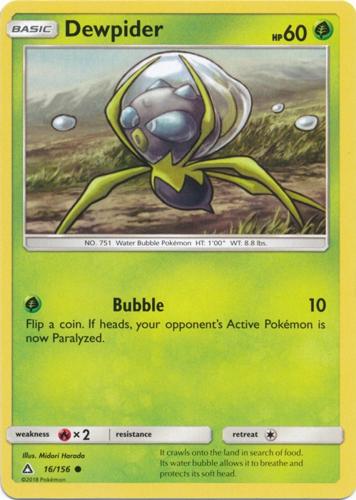 Dewpider - 16/156 - Common (Lp) Ultra Prism - Grass Pokémon