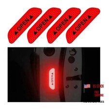 Ziciner Car Door Open Reflective Stickers, Night Visibility Safety 4 Pcs Red