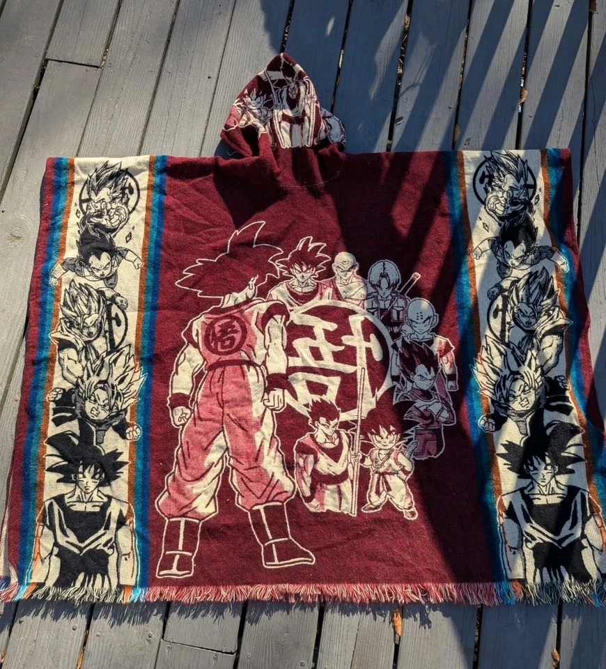 Japanese Anime Dragon Ball Z Alpaca Poncho, Unisex One Size. Made In Ecuador - Image 4 of 4