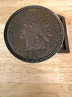 Indian Head Penny Design  1877 Belt Buckle United States of America 3"