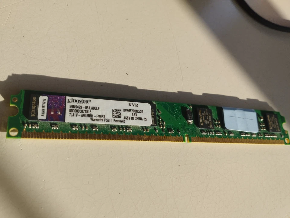 KVR667D2N5/2G RAM 2GB 667MHz DDR2 Non-ECC CL5 DIMM, 240-Pin - Image 2 of 2