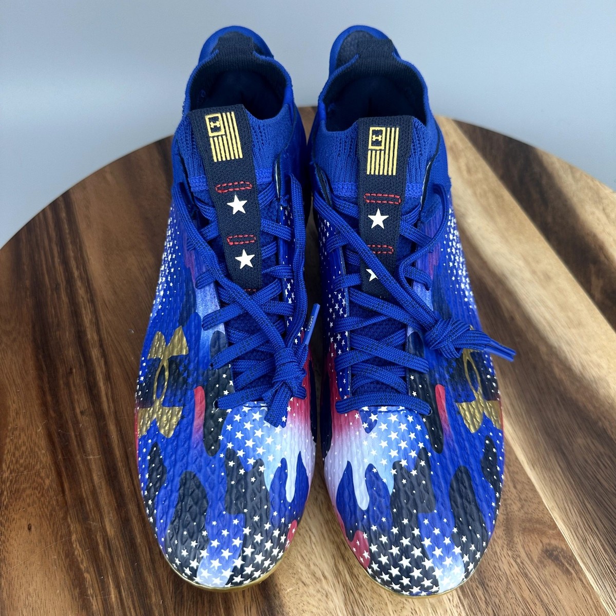 Under Armour Blur 2 MC USA Blue Gold Football Cleats 3027307-400 Mens Size 13.5 Under Armour Blur 2 MC Men main image 3