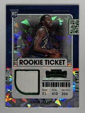 2021-22 Panini Contenders - Isaiah Jackson Rookie Ticket Green Cracked Ice Patch