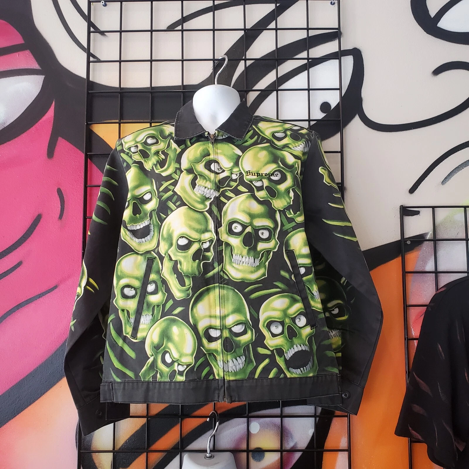 Veste de travail homme Supreme 18ss Skull Pile Demim Jean taille : moyenne rare trouvée