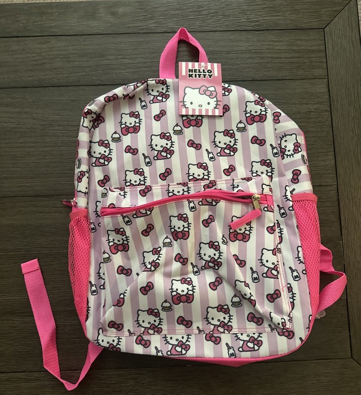 Hello Kitty Backpack by Sanrio PINK Kids Travel School Camp sleepovers NWT 16x12