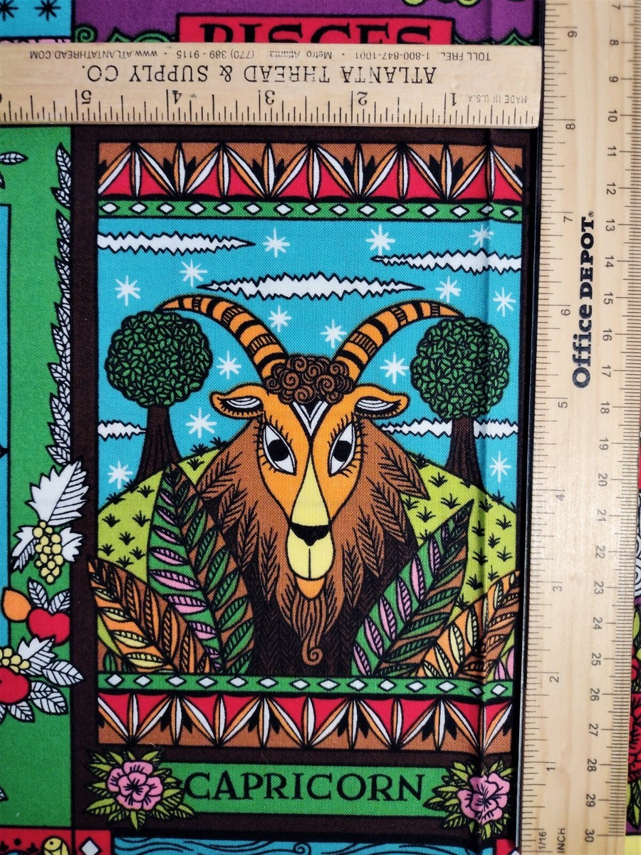 ZODIAC Sign Cotton Fabric,Sold by the 8x5