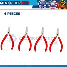 4 PROFESSIONAL RED Split Ring Plier With Green Grip Handle 5" New Brand