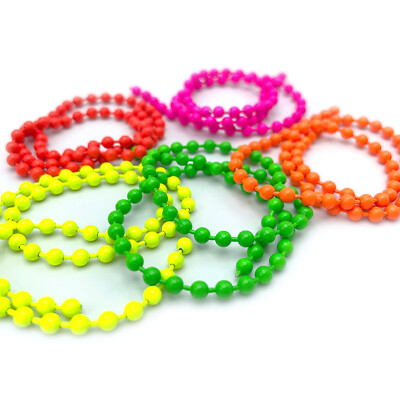 FLUORESCENT BEAD CHAIN EYES - Hareline Fly Tying Neon Salmon Steelhead Bass NEW!