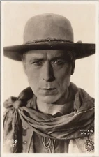 RPPC Silent Film Actor William Hart Studio Pose Cowboy Western c. 1920s