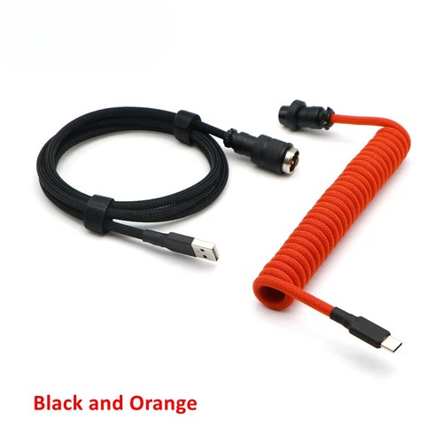 Double Sleeved USB-A To USB-C Type-C Coiled Cable for Mechanical Keyboard New - Picture 21 of 32