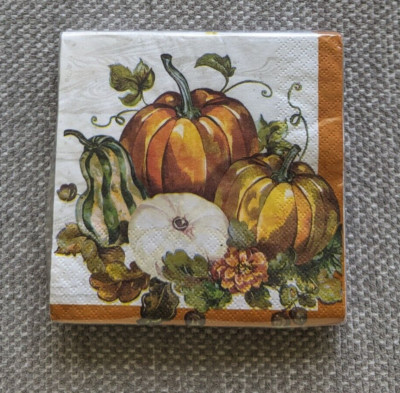 Lot 15 Packs 16 ct Beverage Napkins Thanksgiving Bountiful Cornucopia Harvest