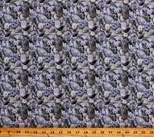 Cotton Petoskey Stones Rocks Pebbles Landscape Digital Fabric BTY D363.19
