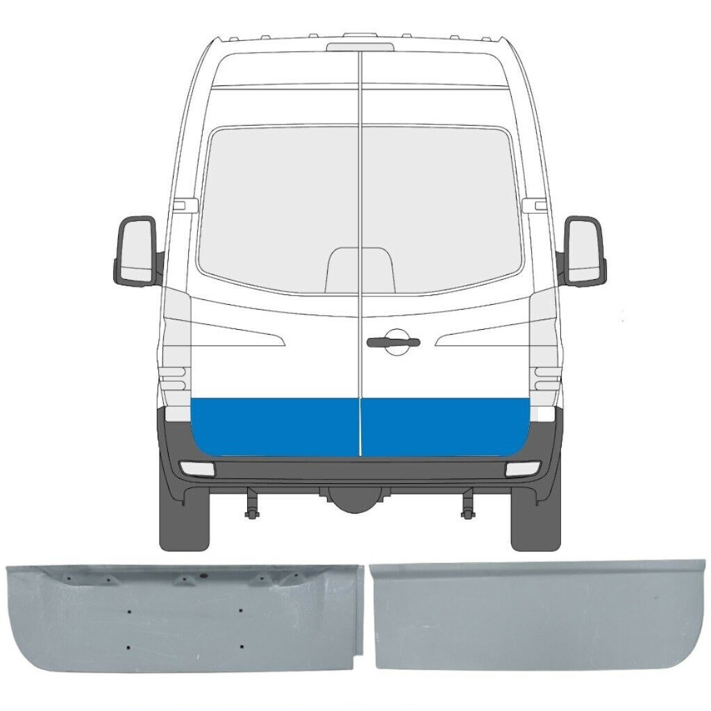 MERCEDES SPRINTER VW CRAFTER 2006- LOW REAR DOOR REPAIR PANEL / PAIR