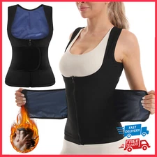 Women Sauna Vest Heat Slim Sweat Waist Trainer Body Shaper Workout Fat Burn Tops