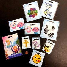 Simplicity Iron On Applique Patches Lot of 10 Princess Cupcake Bird Cat Unicorn