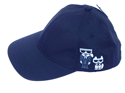 KARL LAGERFELD PARIS WOMENS LOGO BLACK BASEBALL CAP HAT NEW  display picture 3
