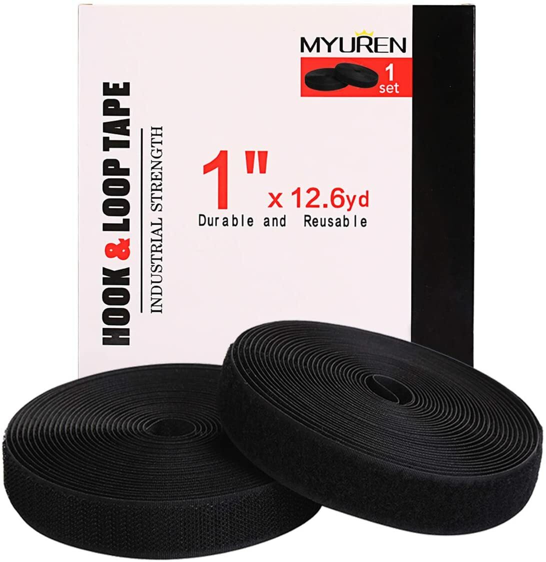 Sew on Hook and Loop Tape 1 Inch Non-Adhesive Back Nylon Strips Fabric Fastener