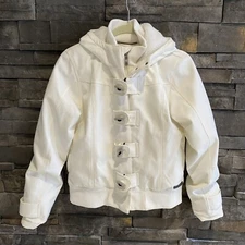 Merrell Opti-Warm Cream Colored Wintwr Jacket Womens Medium Toggle Buttons