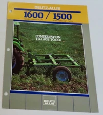 Vintage DEUTZ ALLIS 1600/1500 Tillage 1986 Brochure